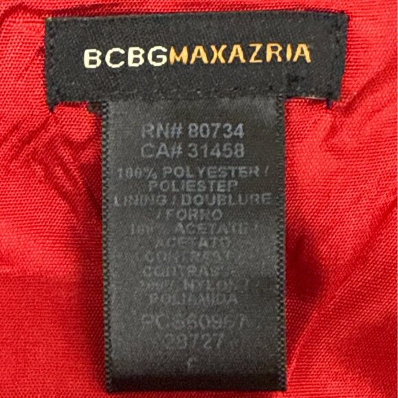 BCBGMAXAZRIA Red Sleeveless Satin Spaghetti Strap Midi Dress Sz 6 - Picture 6 of 7